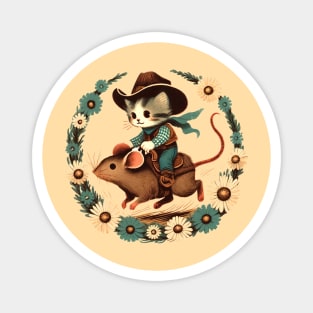 Western Cowboy Cat Magnet